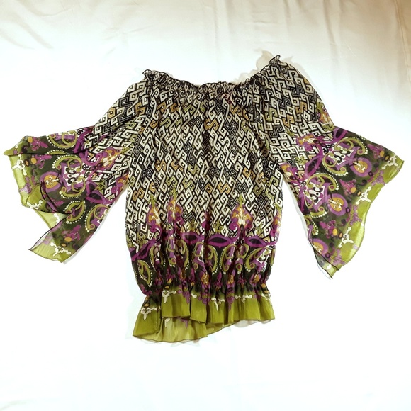 Sunny Leigh Tops - Bell Sleeve Blouse Hippie Boho Peasant Top Sunny Leigh Tops - Bell Sleeve Blouse Hippie Boho Peasant Top